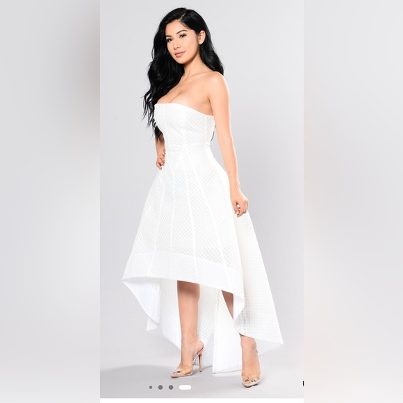 Fashion Nova White High Low Dress - Picture 1 of 5